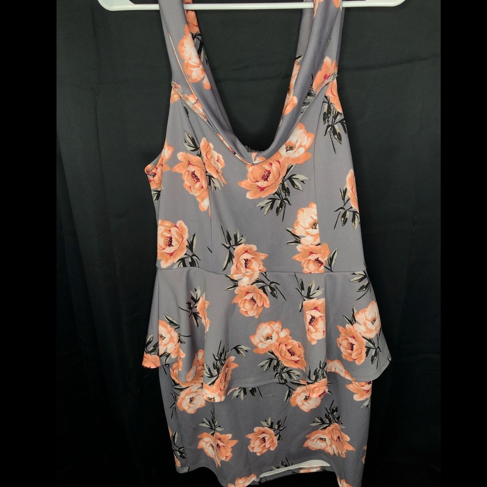 Plus size off the shoulder floral dress